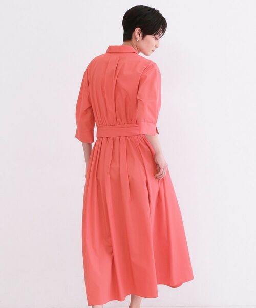 OPAQUE.CLIP / オペーク ドット クリップ ロング・マキシ丈ワンピース | サッシュリボンベルト付きフレアシャツワンピース【洗濯機OK/防シワ加工】 | 詳細7