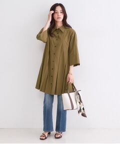 OPAQUE.CLIP / オペーク ドット クリップ ワンピース | プリーツミニシャツワンピース【洗濯機OK】