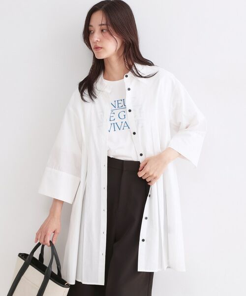 OPAQUE.CLIP / オペーク ドット クリップ ワンピース | プリーツミニシャツワンピース【洗濯機OK】 | 詳細1