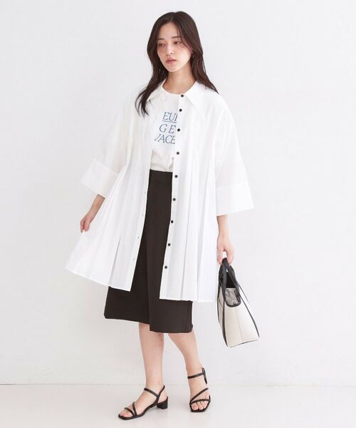 OPAQUE.CLIP / オペーク ドット クリップ ワンピース | プリーツミニシャツワンピース【洗濯機OK】 | 詳細3