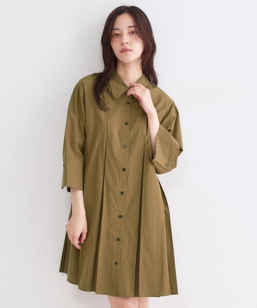 OPAQUE.CLIP / オペーク ドット クリップ ワンピース | プリーツミニシャツワンピース【洗濯機OK】 | 詳細6