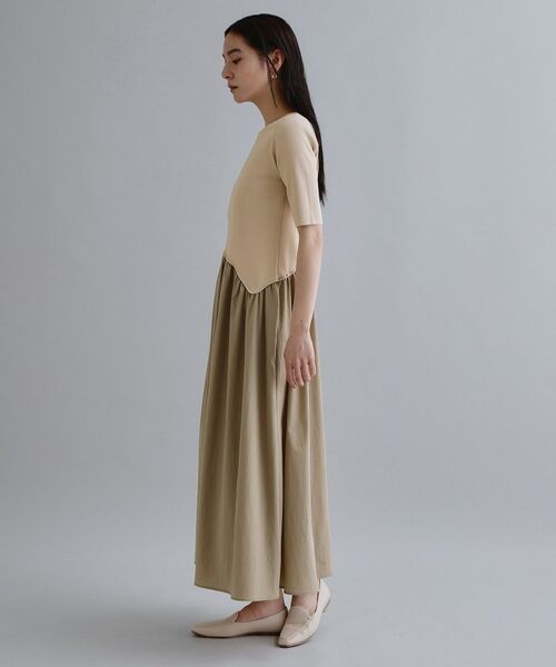 OPAQUE.CLIP / オペーク ドット クリップ ロング・マキシ丈ワンピース | 【es】イレギュラーヘム切り替えニットドッキングワンピース【洗濯機OK】 | 詳細10