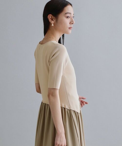 OPAQUE.CLIP / オペーク ドット クリップ ロング・マキシ丈ワンピース | 【es】イレギュラーヘム切り替えニットドッキングワンピース【洗濯機OK】 | 詳細5