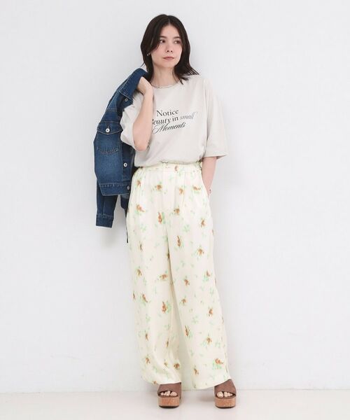 OPAQUE.CLIP / オペーク ドット クリップ パンツ | ぼかしフラワープリントワイドパンツ【洗濯機OK】 | 詳細2