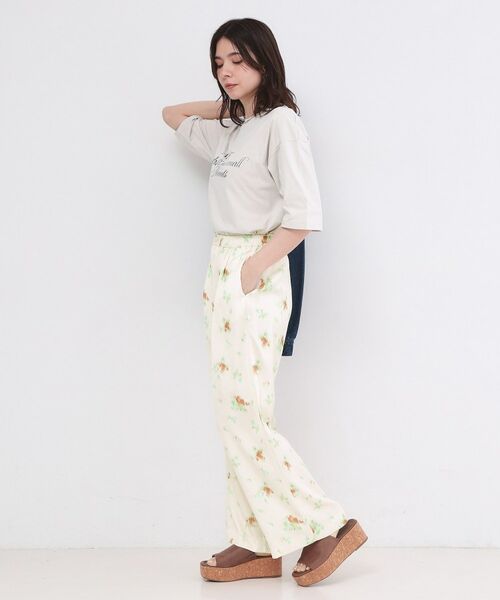 OPAQUE.CLIP / オペーク ドット クリップ パンツ | ぼかしフラワープリントワイドパンツ【洗濯機OK】 | 詳細3