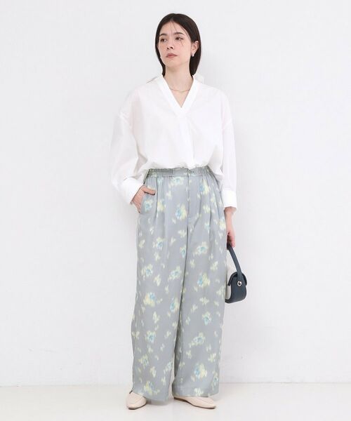 OPAQUE.CLIP / オペーク ドット クリップ パンツ | ぼかしフラワープリントワイドパンツ【洗濯機OK】 | 詳細6