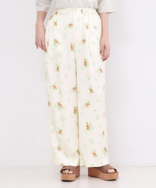 OPAQUE.CLIP / オペーク ドット クリップ パンツ | ぼかしフラワープリントワイドパンツ【洗濯機OK】 | 詳細9
