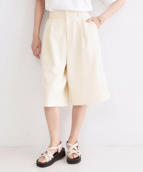 OPAQUE.CLIP / オペーク ドット クリップ ショート・ハーフ・半端丈パンツ | ストレッチハーフパンツ【洗濯機OK】（アイボリー(004)）