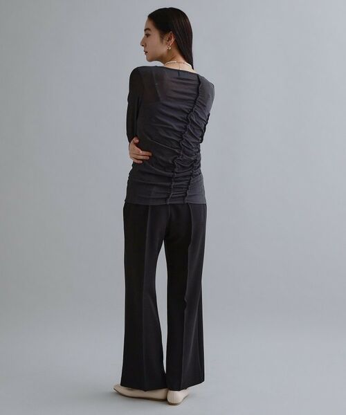 OPAQUE.CLIP / オペーク ドット クリップ パンツ | 【es】ストレッチピンタックフレアパンツ【洗濯機OK／抗ピル】 | 詳細3