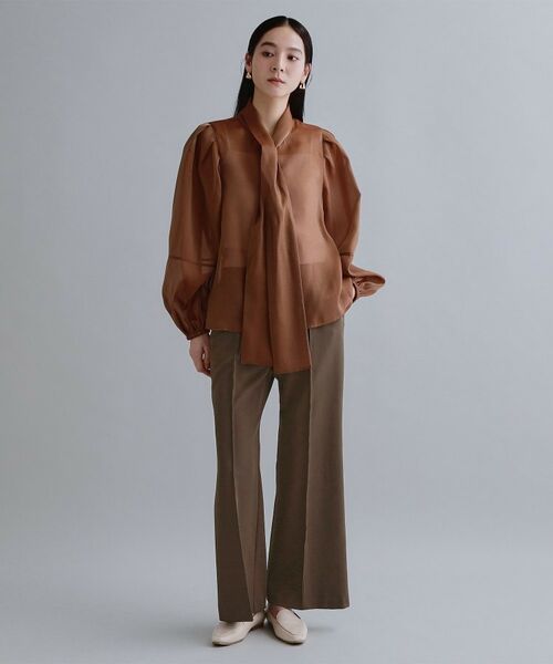 OPAQUE.CLIP / オペーク ドット クリップ パンツ | 【es】ストレッチピンタックフレアパンツ【洗濯機OK／抗ピル】 | 詳細6