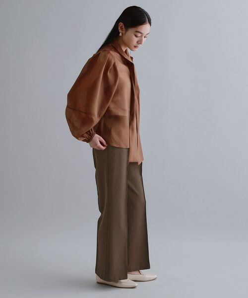 OPAQUE.CLIP / オペーク ドット クリップ パンツ | 【es】ストレッチピンタックフレアパンツ【洗濯機OK／抗ピル】 | 詳細7