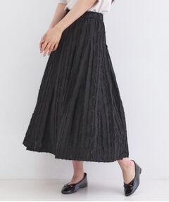 OPAQUE.CLIP / オペーク ドット クリップ ロング・マキシ丈スカート | フリンジジャカード タックフレアスカート【洗濯機OK】