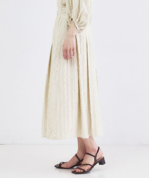 OPAQUE.CLIP / オペーク ドット クリップ ロング・マキシ丈スカート | フリンジジャカード タックフレアスカート【洗濯機OK】 | 詳細14