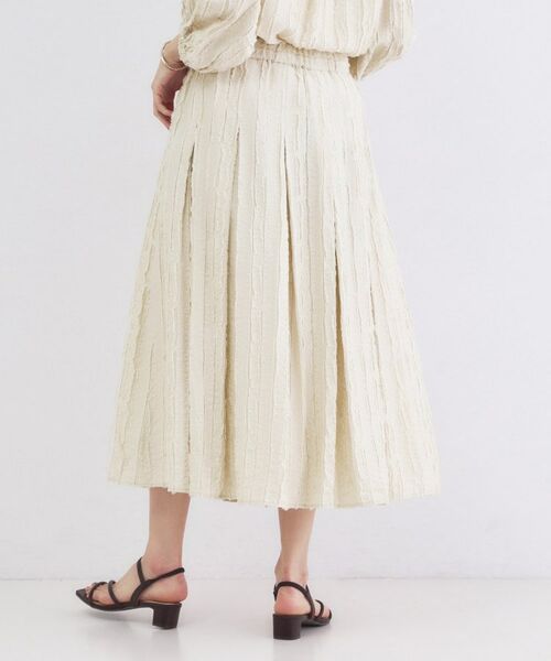 OPAQUE.CLIP / オペーク ドット クリップ ロング・マキシ丈スカート | フリンジジャカード タックフレアスカート【洗濯機OK】 | 詳細5