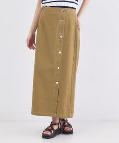 OPAQUE.CLIP / オペーク ドット クリップ ロング・マキシ丈スカート | ボタンデザインナロースカート【洗濯機OK】