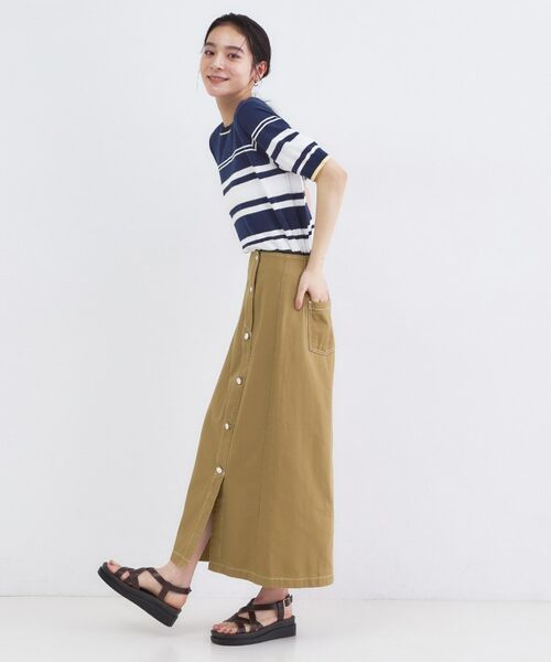 OPAQUE.CLIP / オペーク ドット クリップ ロング・マキシ丈スカート | ボタンデザインナロースカート【洗濯機OK】 | 詳細7