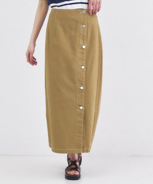 OPAQUE.CLIP / オペーク ドット クリップ ロング・マキシ丈スカート | ボタンデザインナロースカート【洗濯機OK】 | 詳細9