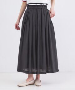 OPAQUE.CLIP / オペーク ドット クリップ ロング・マキシ丈スカート | シャイニーオーガンジー タックフレアスカート