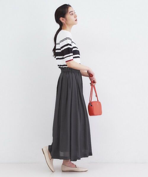 OPAQUE.CLIP / オペーク ドット クリップ ロング・マキシ丈スカート | シャイニーオーガンジー タックフレアスカート | 詳細2