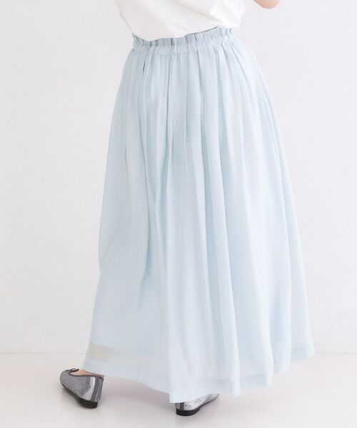 OPAQUE.CLIP / オペーク ドット クリップ ロング・マキシ丈スカート | シャイニーオーガンジー タックフレアスカート | 詳細5