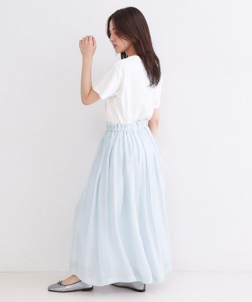 OPAQUE.CLIP / オペーク ドット クリップ ロング・マキシ丈スカート | シャイニーオーガンジー タックフレアスカート | 詳細7