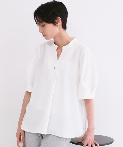 OPAQUE.CLIP / オペーク ドット クリップ シャツ・ブラウス | ストレッチスキッパータックスリーブブラウス/セットアップ対応可【洗濯機OK/防シワ加工】 | 詳細1