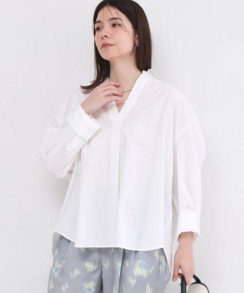 OPAQUE.CLIP / オペーク ドット クリップ シャツ・ブラウス | バックシャンスキッパーシャツ【洗濯機OK】（ホワイト(001)）