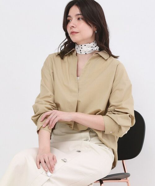 OPAQUE.CLIP / オペーク ドット クリップ シャツ・ブラウス | バックシャンスキッパーシャツ【洗濯機OK】（ベージュ(052)）