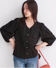 OPAQUE.CLIP / オペーク ドット クリップ シャツ・ブラウス | フリンジジャカードブラウス【洗濯機OK】