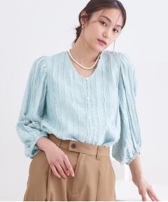 OPAQUE.CLIP / オペーク ドット クリップ シャツ・ブラウス | フリンジジャカードブラウス【洗濯機OK】