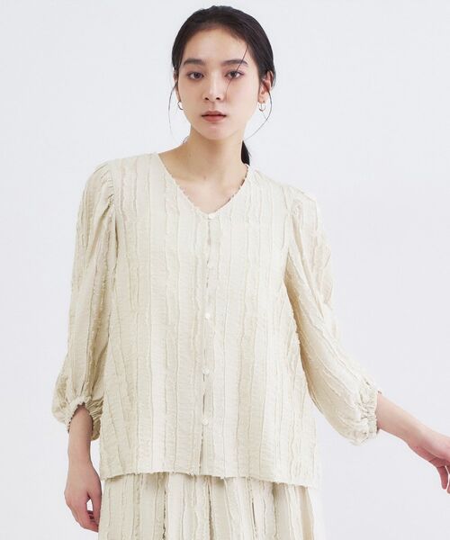 OPAQUE.CLIP / オペーク ドット クリップ シャツ・ブラウス | フリンジジャカードブラウス【洗濯機OK】 | 詳細13