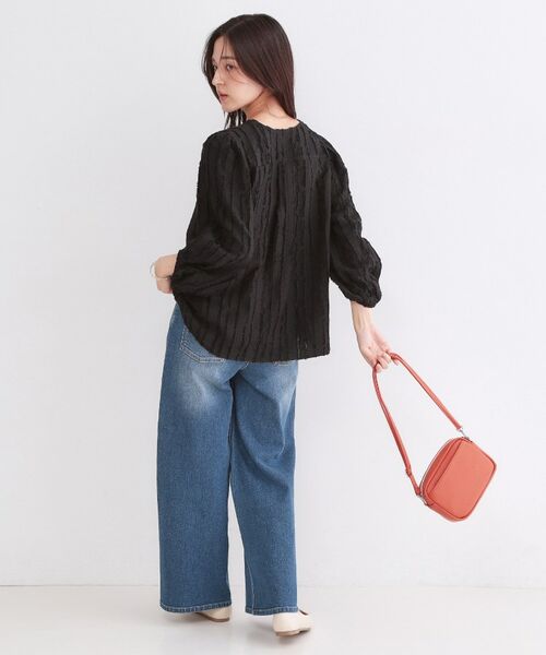 OPAQUE.CLIP / オペーク ドット クリップ シャツ・ブラウス | フリンジジャカードブラウス【洗濯機OK】 | 詳細3