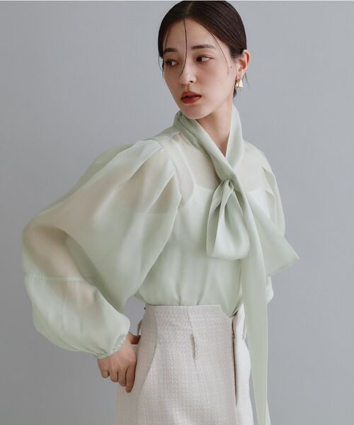 OPAQUE.CLIP / オペーク ドット クリップ シャツ・ブラウス | 【es】オーガンジーボウタイブラウス【洗濯機OK】 | 詳細1