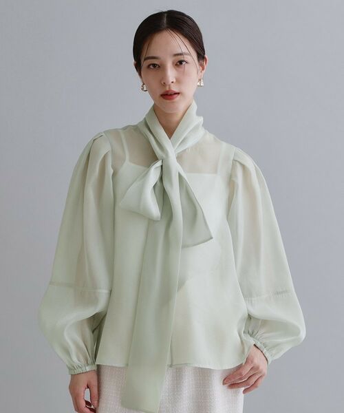 OPAQUE.CLIP / オペーク ドット クリップ シャツ・ブラウス | 【es】オーガンジーボウタイブラウス【洗濯機OK】 | 詳細9