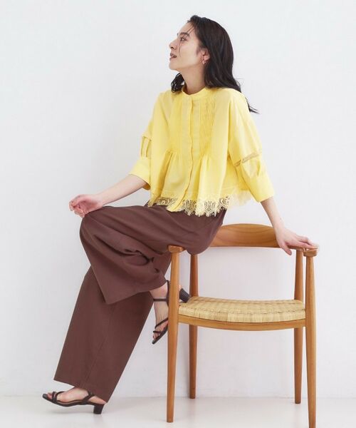 OPAQUE.CLIP / オペーク ドット クリップ シャツ・ブラウス | 裾レース使いピンタックショートシャツ【洗濯機OK】 | 詳細11