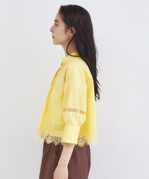 OPAQUE.CLIP / オペーク ドット クリップ シャツ・ブラウス | 裾レース使いピンタックショートシャツ【洗濯機OK】 | 詳細14