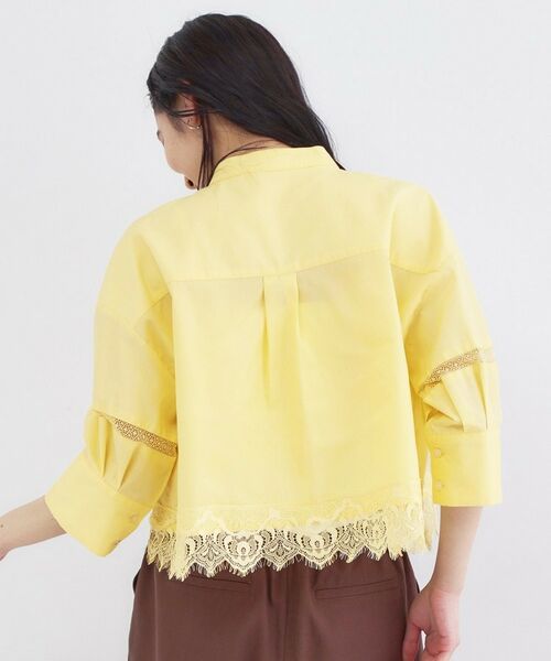 OPAQUE.CLIP / オペーク ドット クリップ シャツ・ブラウス | 裾レース使いピンタックショートシャツ【洗濯機OK】 | 詳細15