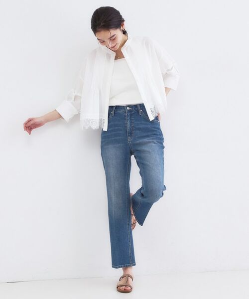 OPAQUE.CLIP / オペーク ドット クリップ シャツ・ブラウス | 裾レース使いピンタックショートシャツ【洗濯機OK】 | 詳細2