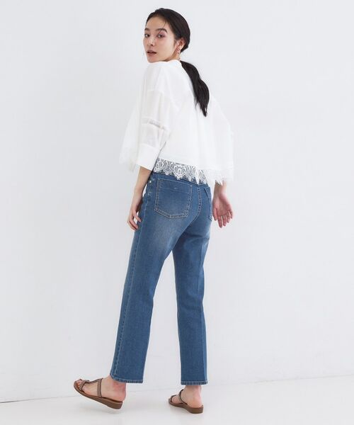 OPAQUE.CLIP / オペーク ドット クリップ シャツ・ブラウス | 裾レース使いピンタックショートシャツ【洗濯機OK】 | 詳細3