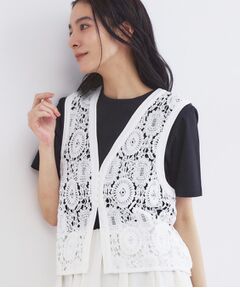 OPAQUE.CLIP / オペーク ドット クリップ ベスト | レースVネックベスト