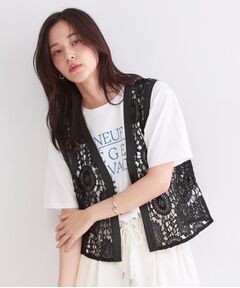 OPAQUE.CLIP / オペーク ドット クリップ ベスト | レースVネックベスト