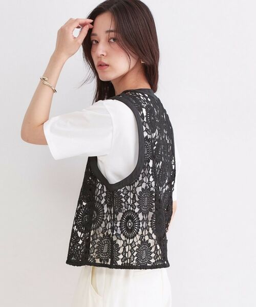 OPAQUE.CLIP / オペーク ドット クリップ ベスト | レースVネックベスト | 詳細5