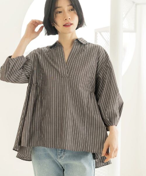 OPAQUE.CLIP / オペーク ドット クリップ シャツ・ブラウス | スキッパーペプラムブラウス【洗濯機OK】 | 詳細27