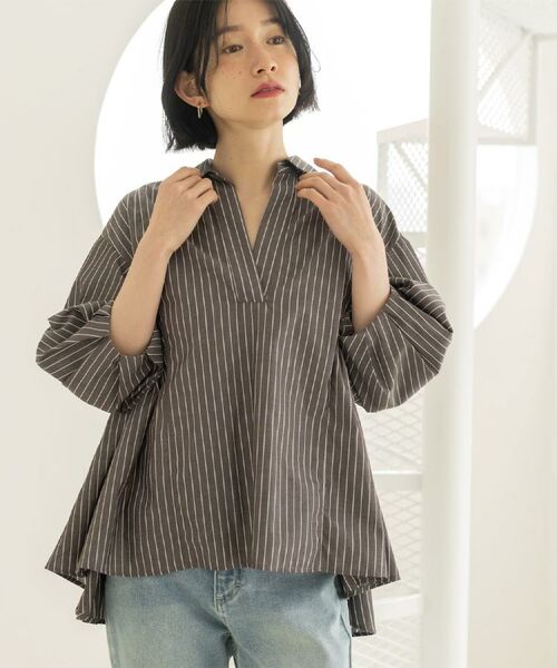 OPAQUE.CLIP / オペーク ドット クリップ シャツ・ブラウス | スキッパーペプラムブラウス【洗濯機OK】 | 詳細30