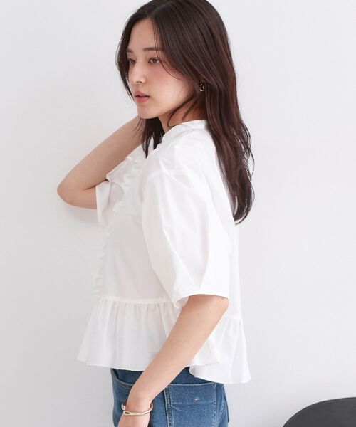 OPAQUE.CLIP / オペーク ドット クリップ シャツ・ブラウス | フリルペプラムシャツブラウス【洗濯機OK】 | 詳細1