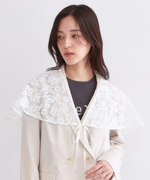 OPAQUE.CLIP / オペーク ドット クリップ マフラー・ショール・スヌード・ストール | 刺繍レースケープ【洗濯機OK】 | 詳細12