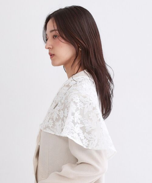 OPAQUE.CLIP / オペーク ドット クリップ マフラー・ショール・スヌード・ストール | 刺繍レースケープ【洗濯機OK】 | 詳細13