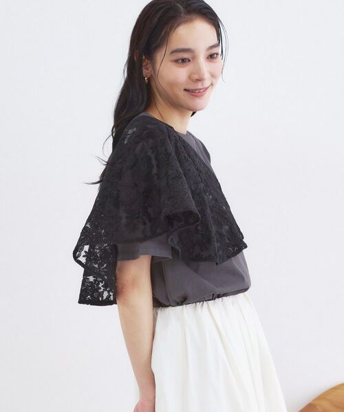 OPAQUE.CLIP / オペーク ドット クリップ マフラー・ショール・スヌード・ストール | 刺繍レースケープ【洗濯機OK】 | 詳細6