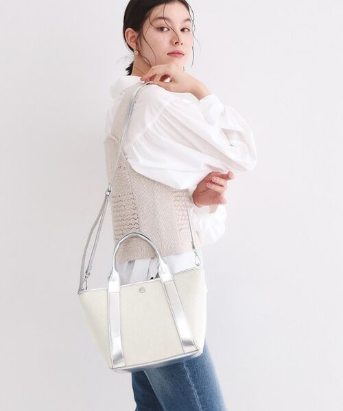 OPAQUE.CLIP / オペーク ドット クリップ トートバッグ | 【2WAY】キャンバス×合皮コンビミドルトート | 詳細1