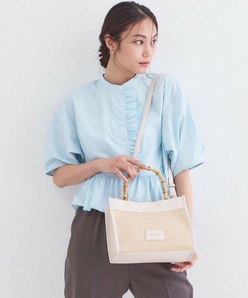 OPAQUE.CLIP / オペーク ドット クリップ トートバッグ | バンブーハンドルスクエアミドルトートバッグ【2WAY】 | 詳細1